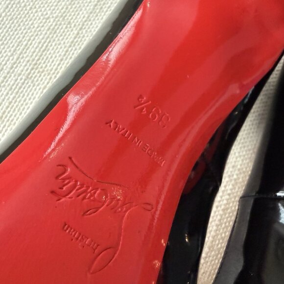 Christian Louboutin Very Prive 120 Black Patent Leather Heels - Picture 13 of 16